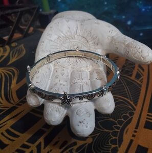 Lovely beach theme stretchy bracelet with beautiful blue crystals and starfish